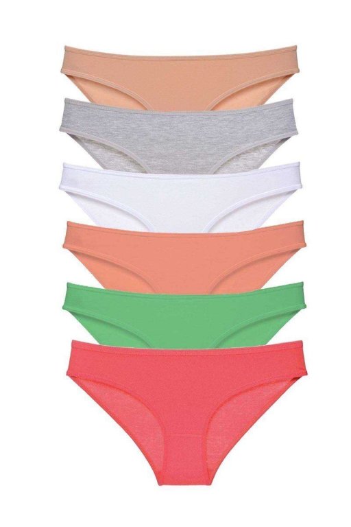 6 Adet Süper Eko Set Likralı Kadın Slip Külot Renk 6