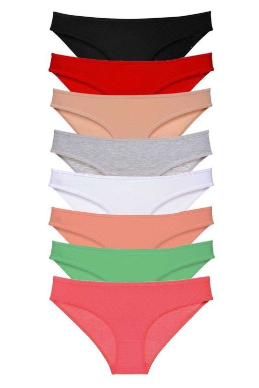 8 Adet Süper Eko Set Likralı Kadın Slip Külot Set 1