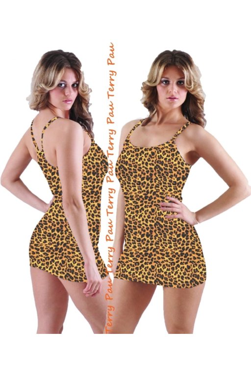B101204 Leopar Tank Top Elbise