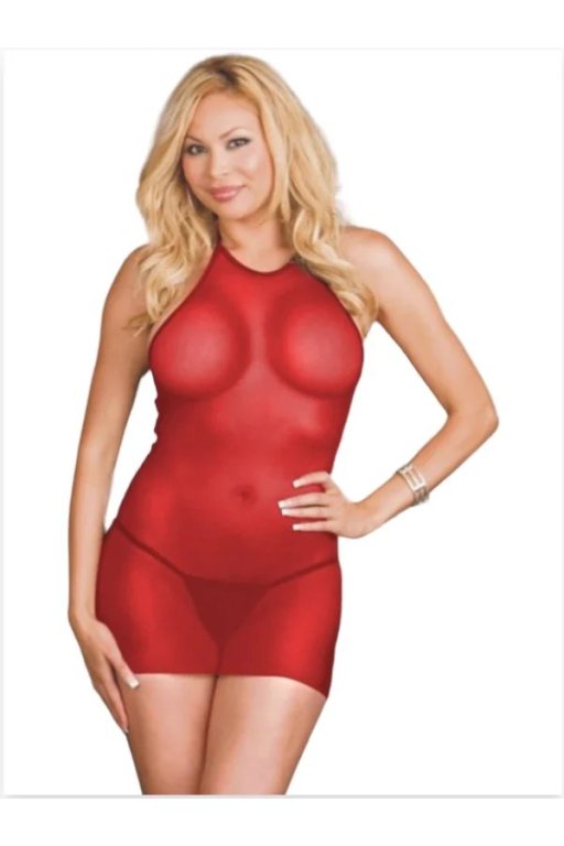 Büyük Beden Kırmızı Fantazi Seksi Tül Babydoll