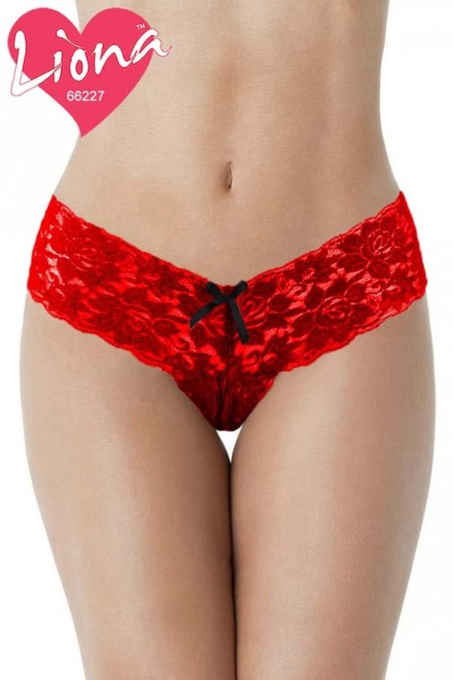  Dantelli Kadın Kırmızı Seksi Külot