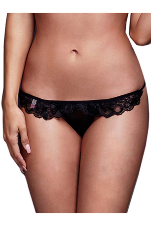  Fantazi İç Giyim Kadın Siyah Dantelli Fantezi G String