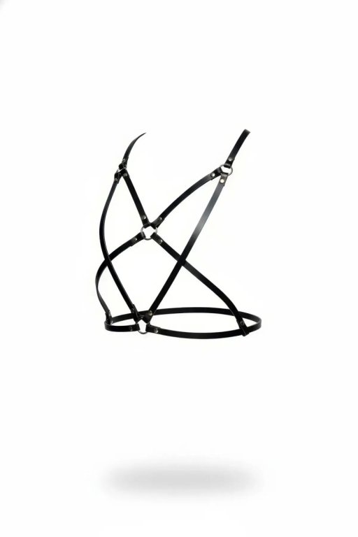 Siyah Göğüs Harness Deri Ayarlanabilir Metal Halkalı - Brf181