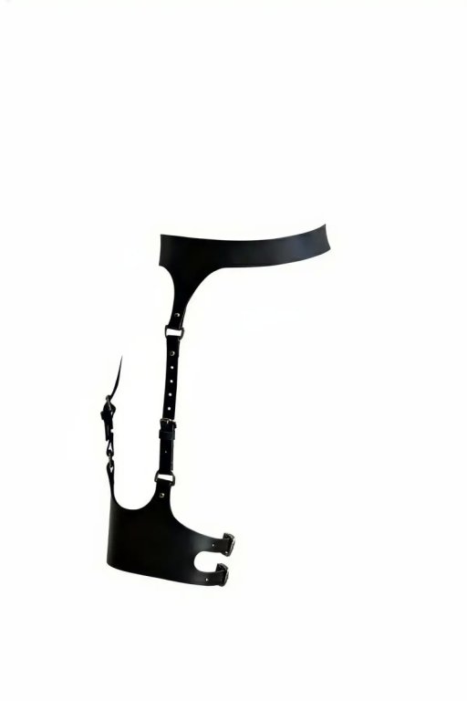 Siyah Jartiyer Harness Deri Tokalı Ayarlanabilir Bacak Aksesuarı - Brf1159