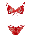 Kırmızı Dantelli Fantazi Sütyen ve G-String Takım TM2048