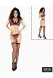 Saten Dantelli Fantazi Çorap Sütyen Tanga Set