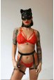 Seksi Deri Maske Tasma Ve Jartiyer Harness Takım - Brf783