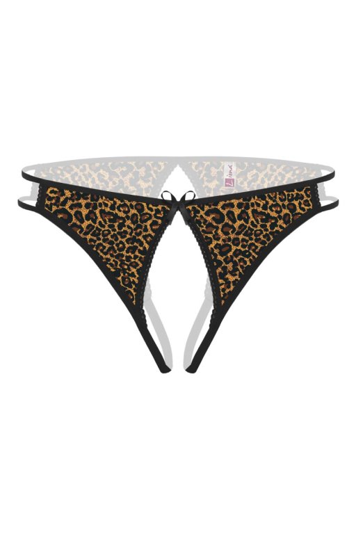  Ağı Açık Leopar Desenli Fantezi Külot String
