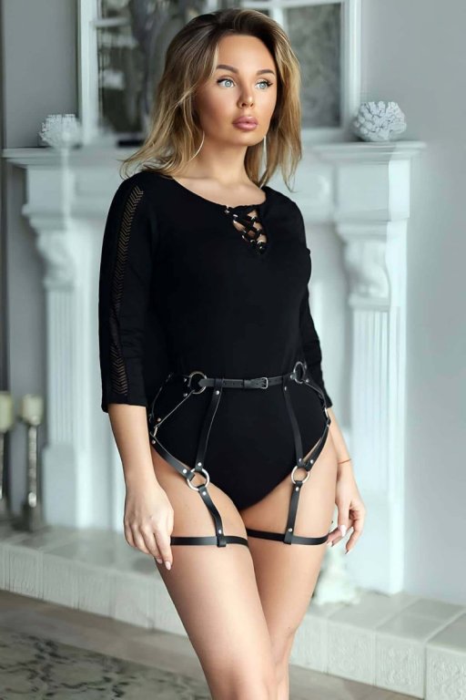 Fantazi Deri Jartiyer Harness - Brf854