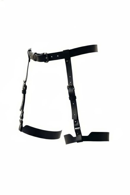Siyah Jartiyer Harness Deri Ayarlanabilir Bacak Aksesuarı - Brf133
